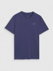 4F Koszulka treningowa szybkoschnąca męska - granatowa 3XL. Niebieskie t-shirty sportowe męskie 4f, m, z dzianiny, bez ramiączek, na fitness i siłownię. W wyprzedaży za 59.99 zł.