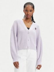 Tommy Jeans Kardigan Essential DW0DW17253 Fioletowy Relaxed Fit. Fioletowe kardigany damskie Tommy Jeans, xxs, bez wzorów, z bawełny. Za 399.99 zł.
