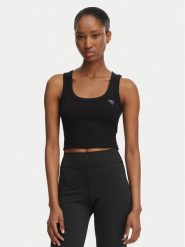 Guess Top V6GP07 K2987 Czarny Slim Fit. Czarne topy damskie Guess, xs, z aplikacjami, z wiskozy, bez kołnierzyka. Za 154.99 zł.