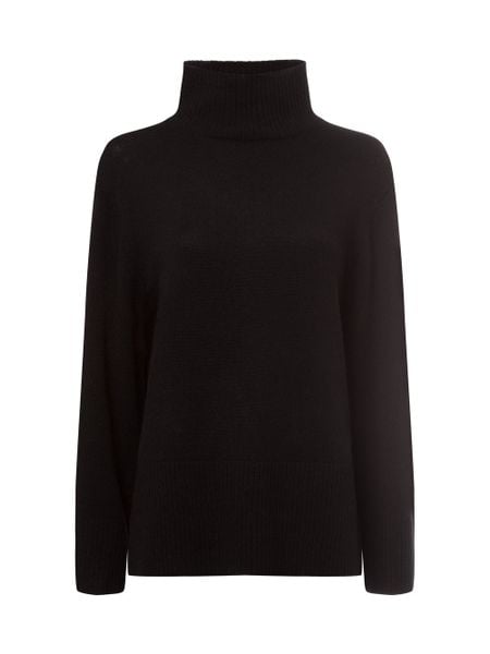 Marie Lund sweter z dzianiny wykonany z wełny merynosów Kobiety Wełna merino czarny, XS. Czarne swetry klasyczne damskie Marie Lund, xs, z dzianiny, bez kołnierzyka. Za 299.95 zł.