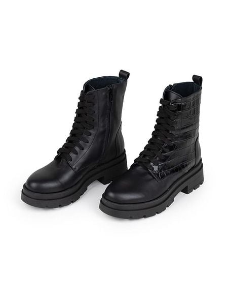 Anna Morellini Skórzane botki "Eliolia" w kolorze czarnym rozmiar: 38. Czarne botki damskie Anna Morellini, ze skóry, bez obcasa, bez zapięcia. Za 293.59 zł.