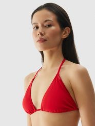 4F Góra od bikini damska - czerwona XL. Czerwone bikini damskie 4f, bez wzorów. W wyprzedaży za 19.99 zł.