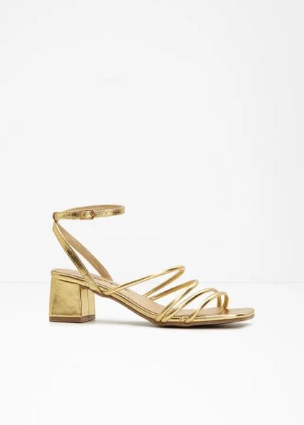 Sandały. Żółte sandały damskie bonprix, bez wzorów, bez obcasa. Za 124.99 zł.