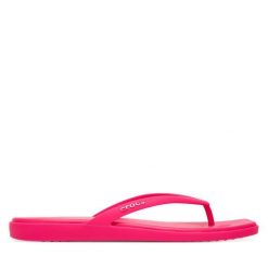 Japonki Crocs. Czerwone klapki damskie Crocs, bez wzorów, bez obcasa. Za 139.99 zł.