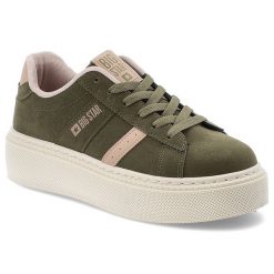 Zielone Sneakersy Big Star Stylowe Obuwie Damskie. Zielone buty sportowe na co dzień damskie Big Star, bez wzorów, z jeansu. Za 149.00 zł.