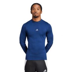 Koszulka z długim rękawem adidas Techfit Cold.rdy. Niebieskie bielizna termoaktywna męska Adidas, l, bez wzorów, z materiału. Za 222.80 zł.