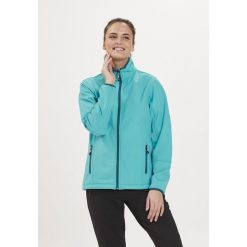 Softshell damski Whistler Covina. Niebieskie kurtki softshell damskie WHISTLER, bez wzorów, z softshellu, bez kaptura. Za 199.99 zł.