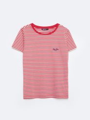 Koszulka damska w paski czerwono-biała Zenaida 603. Czerwone t-shirty damskie Big Star, l, bez wzorów, z bawełny, bez kołnierzyka. Za 89.99 zł.