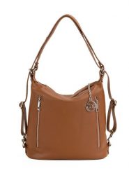 Mia Tomazzi Skórzany plecak "Giulianova" w kolorze jasnobrązowym - 28 x 29 x 12 cm rozmiar: onesize. Brązowe plecaki damskie Mia Tomazzi, bez wzorów, z materiału. Za 288.52 zł.