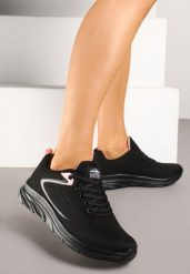 Czarno-Różowe Buty Sportowe Sneakersy z Siateczki Uloniria. Czarne buty sportowe na co dzień damskie Born2be, z aplikacjami, z jeansu. Za 89.99 zł.
