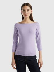 Benetton Sweter w kolorze lawendowym rozmiar: M. Różowe swetry klasyczne damskie Benetton, m, z bawełny, bez kołnierzyka. Za 100.99 zł.