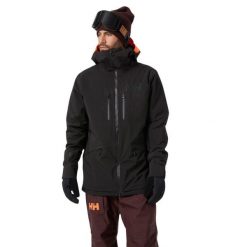 Kurtka narciarska męska Helly Hansen Garibaldi infinity. Czarne kurtki męskie Helly Hansen, m, bez wzorów, bez kaptura, narciarskie. W wyprzedaży za 1,679.00 zł.