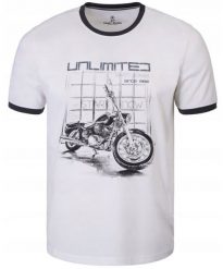 T-Shirt (Koszulka) Męska - Pako Jeans - Biała, Chopper. Białe t-shirty męskie Pako Jeans, l, bez wzorów, z bawełny, bez kołnierzyka. Za 69.00 zł.