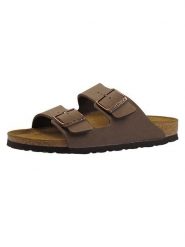Birkenstock Klapki "Arizona" w kolorze brązowym rozmiar: 35. Brązowe klapki damskie Birkenstock, bez wzorów, bez obcasa. Za 391.59 zł.