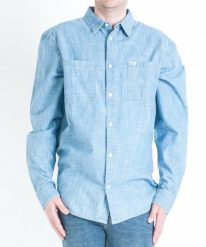 LEE WORKER SHIRT MĘSKA KOSZULA JEANSOWA JEANS WORKWEAR BLUE L67ZXQKR 112116999. Niebieskie koszule męskie Lee, l, bez wzorów, z jeansu, bez kołnierzyka, bez ramiączek. Za 139.99 zł.