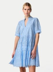 YAS Sukienka letnia Holi 26027163 Błękitny Relaxed Fit. Niebieskie sukienki damskie YAS, na lato, s, bez wzorów, z bawełny, bez kołnierzyka, bez ramiączek. Za 459.99 zł.