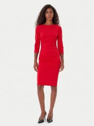 Rinascimento Sukienka koktajlowa CFC0126154003 Czerwony Slim Fit. Czerwone sukienki damskie RINASCIMENTO, xl, bez wzorów, z syntetyku, wizytowe, bez kołnierzyka, bez ramiączek. Za 479.99 zł.