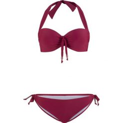 Bikini na fiszbinach (2 części) bonprix bordowy. Czerwone bikini damskie bonprix, bez wzorów. Za 74.99 zł.