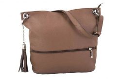 Shopperka skórzana BARBERINI'S c. beżowa 163-9. Brązowe shopper bag damskie Barberinis, bez wzorów, ze skóry, bez dodatków. Za 249.99 zł.