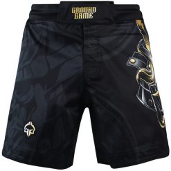 Spodenki do MMA męskie Ground Game Oni Samurai. Czarne szorty męskie GROUND GAME, bez kołnierzyka. Za 189.99 zł.
