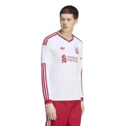 Koszulka Wyjazdowa z Długim Rękawem Liverpool FC 2026/27. Białe koszulki męskie z długim rękawem Adidas, l, z tkaniny. Za 474.00 zł.