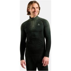 Bielizna termoaktywna z długim rękawem Odlo BL TOP turtle neck l/s half zip. Zielona bielizna termoaktywna męska Odlo, l, bez wzorów. Za 479.99 zł.