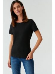 TATUUM Koszulka "Mikaja" w kolorze czarnym rozmiar: XS. Czarne bluzki damskie Tatuum, xs, bez wzorów, bez kołnierzyka. Za 66.31 zł.