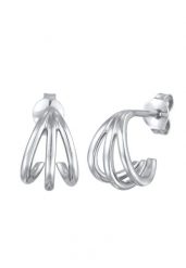 Elli Damskie kolczyki kreole trzy rzędy otwarte z pozłacanego srebra próby 925 Sterling Silver Kolczyki 1 ct. Szare kolczyki damskie Elli, pozłacane, na sztyftcie. Za 203.99 zł.