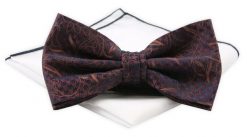 Mucha Męska z Białą Poszetką - Chattier - Bordo z Miedzią. Czerwone krawaty i muchy męskie Chattier, bez wzorów, z poliesteru, eleganckie. Za 59.00 zł.