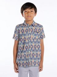 Guess Koszula L3GH02 WFBT0 Niebieski Regular Fit. Niebieskie koszule chłopięce Guess, z aplikacjami, z wiskozy, bez kołnierzyka, bez ramiączek. Za 259.99 zł.