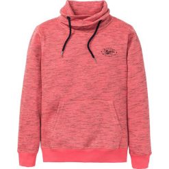 Bluza z szalowym kołnierzem bonprix jasnoczerwony melanż. Czerwone bluzy bez kaptura męskie bonprix, m. Za 49.99 zł.