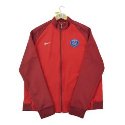 Second life - Nike kurtka dresowa męska PSG - Stan dobry. Czerwone kurtki męskie Nike, l, bez wzorów, z dresówki, sportowe, bez kaptura. Za 136.28 zł.