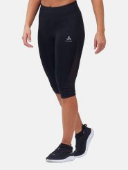 Odlo Legginsy sportowe "3/4 Essentials" w kolorze czarnym rozmiar: XS. Czarne legginsy damskie Odlo, xs, bez wzorów, z materiału, outdoorowe. Za 144.92 zł.