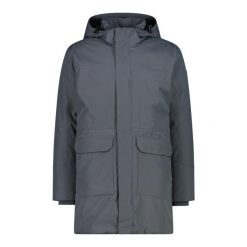 Kurtka parka z kapturem na zamek CMP. Szare parki męskie CMP, bez wzorów. Za 678.30 zł.