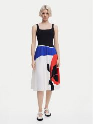 Desigual Sukienka codzienna Ondas 25SWVK41 Kolorowy Regular Fit. Sukienki damskie Desigual, na co dzień, m, bez wzorów, z bawełny, bez kołnierzyka, bez ramiączek, proste. Za 259.99 zł.
