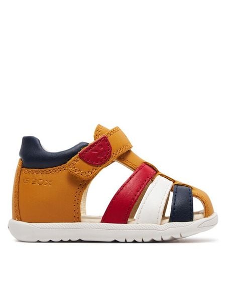 Geox Sandały B Sandal Macchia Boy B254VA 085BC C2P0G Żółty. Żółte sandały chłopięce Geox, ze skóry, bez zapięcia. Za 129.99 zł.