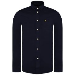 Koszula Lyle & Scott Oxford. Niebieskie koszule męskie LYLE AND SCOTT, m, bez wzorów, z tkaniny, bez kołnierzyka, bez ramiączek. Za 278.00 zł.