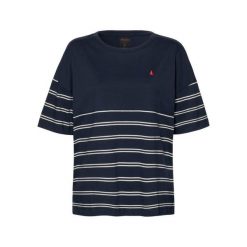 Koszulka damska Musto Marine. Niebieskie t-shirty damskie Musto, l, bez wzorów, z bawełny, bez kołnierzyka. Za 232.35 zł.