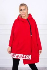 Bluza ocieplana z suwakiem czerwona. Czerwone bluzy z kapturem damskie KESI, l, z bawełny. Za 278.10 zł.