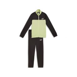 Młodzieżowy dres z blokami kolorów PUMA. Zielona spodnie dresowe damskie Puma, l, bez wzorów, z dresówki. Za 249.00 zł.