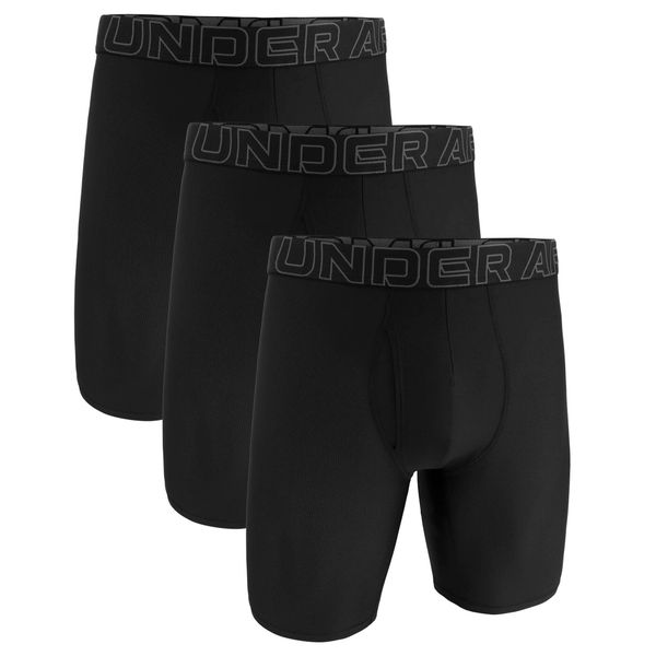 . Czarne bokserki męskie Under Armour, bez wzorów, z materiału. Za 139.99 zł.