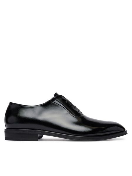 BOSS Półbuty Derrek 50569943 Czarny. Czarne buty wizytowe męskie Boss, ze skóry, bez zapięcia. Za 1,549.00 zł.