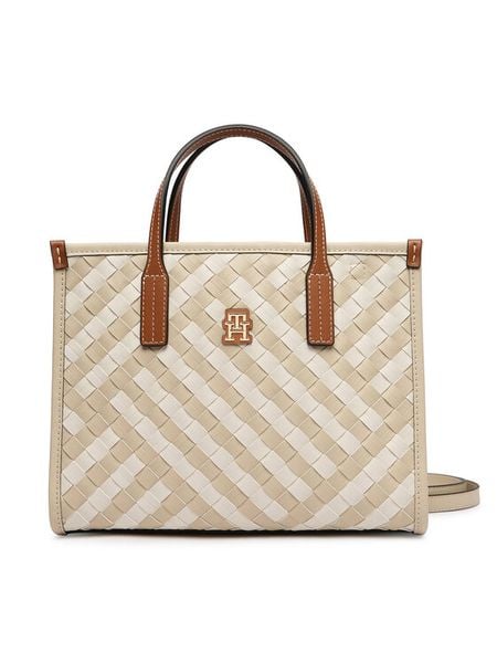 Tommy Hilfiger Torebka Th City Mini Tote AW0AW18393 Beżowy. Brązowe torebki klasyczne damskie Tommy Hilfiger, bez wzorów, ze skóry, bez dodatków. Za 649.99 zł.