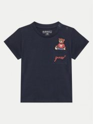 Guess T-Shirt I5RI03 I3Z14 Granatowy Regular Fit. Niebieskie t-shirty chłopięce Guess, z aplikacjami, z bawełny, bez ramiączek. Za 59.99 zł.