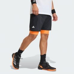 Szorty Club Tennis Climacool 2-in-1. Brązowe szorty męskie Adidas, bez wzorów, sportowe. Za 199.00 zł.