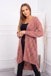 Sweter z geometrycznym wzorem ciemny różowy. Czerwone swetry klasyczne damskie KESI, l, z wełny, bez kołnierzyka, plus size. Za 158.92 zł.