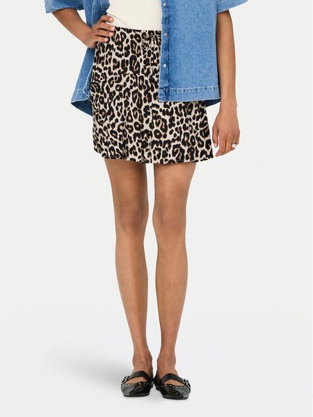 ONLY Spódnica mini 15322967 Brązowy Regular Fit. Brązowe spódniczki damskie Only, m, bez wzorów, z wiskozy, mini. Za 49.99 zł.