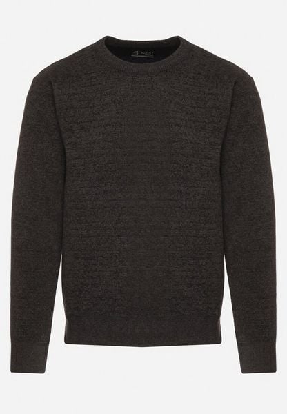 Ciemnoszary Klasyczny Sweter z Wełną o Prostym Kroju Zeniela. Szare swetry męskie Born2be, m, bez wzorów, z jeansu, bez kołnierzyka. Za 79.99 zł.