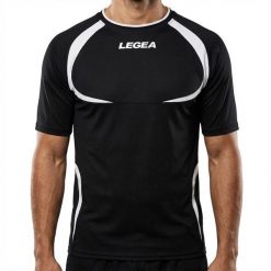Męska koszulka do biegania z krótkim rękawem oddychająca czarno-biała. Białe t-shirty sportowe męskie Legea, m, z poliesteru, bez ramiączek, do biegania. Za 48.00 zł.