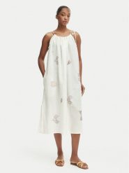 Iconique Sukienka letnia Ava IC26-017 Écru Relaxed Fit. Białe sukienki damskie Iconique, na lato, m, bez wzorów, z bawełny, bez kołnierzyka, bez ramiączek. Za 469.99 zł.